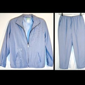 M Vintage Silk Jacket & Pants 2 Pc by 220 Hickory
